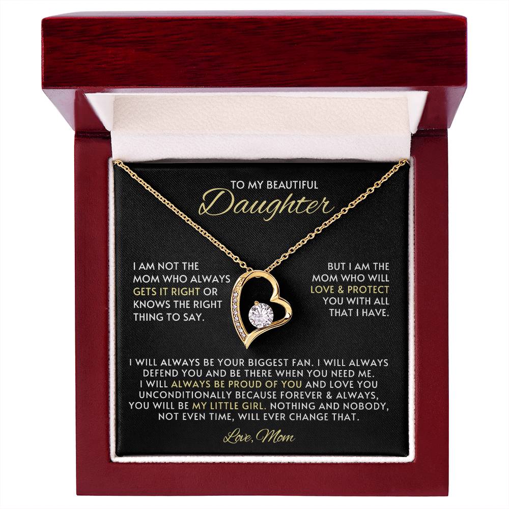 Daughter Heart Necklace Gift from Mom