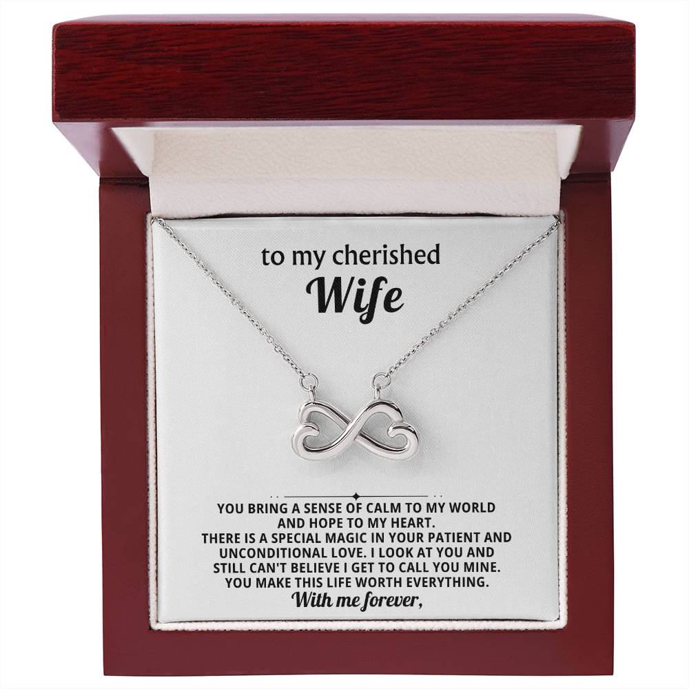To My Wife Infinity Hearts Necklace Gift