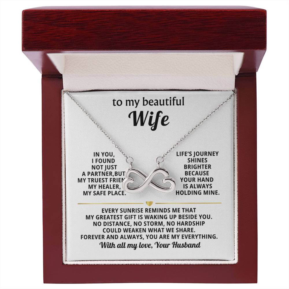 To My Wife Infinity Hearts Necklace Gift