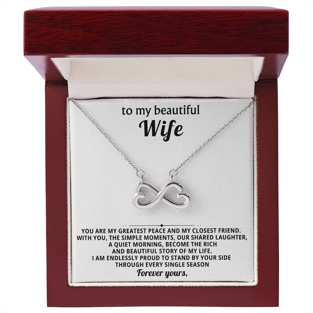 To My Wife Infinity Hearts Necklace Gift