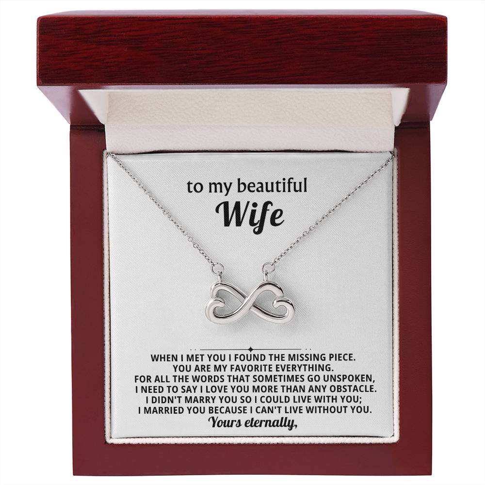 To My Wife Infinity Hearts Necklace Gift