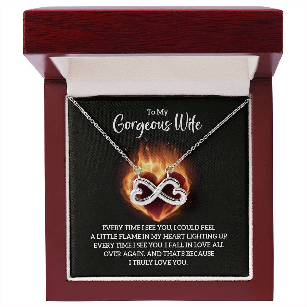 To My Gorgeous Wife endless love necklace-[Heartfelt Family Gift]