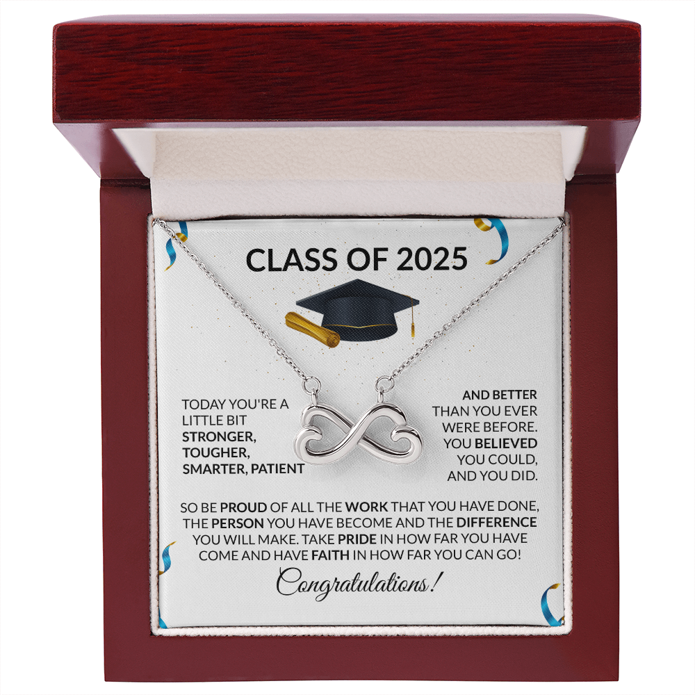 Class of 2025 Graduation Gift Necklace Infinity Hearts-[Heartfelt Family Gift]
