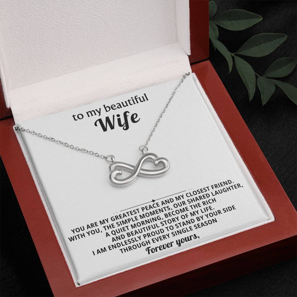 To My Wife Infinity Hearts Necklace Gift