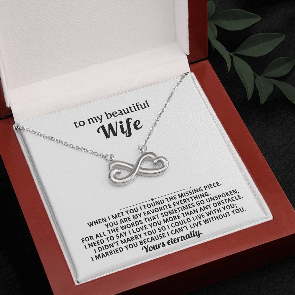 To My Wife Infinity Hearts Necklace Gift