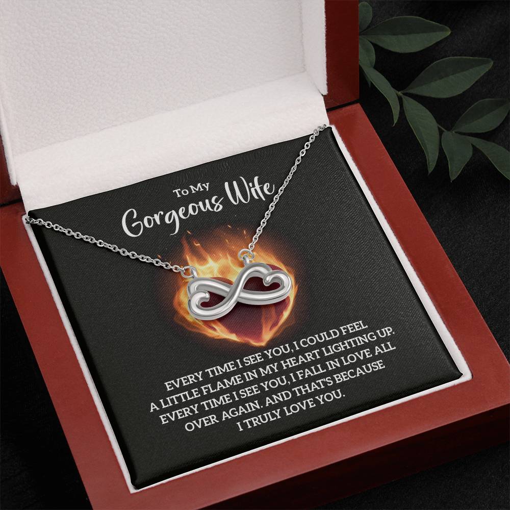 To My Gorgeous Wife endless love necklace-[Heartfelt Family Gift]