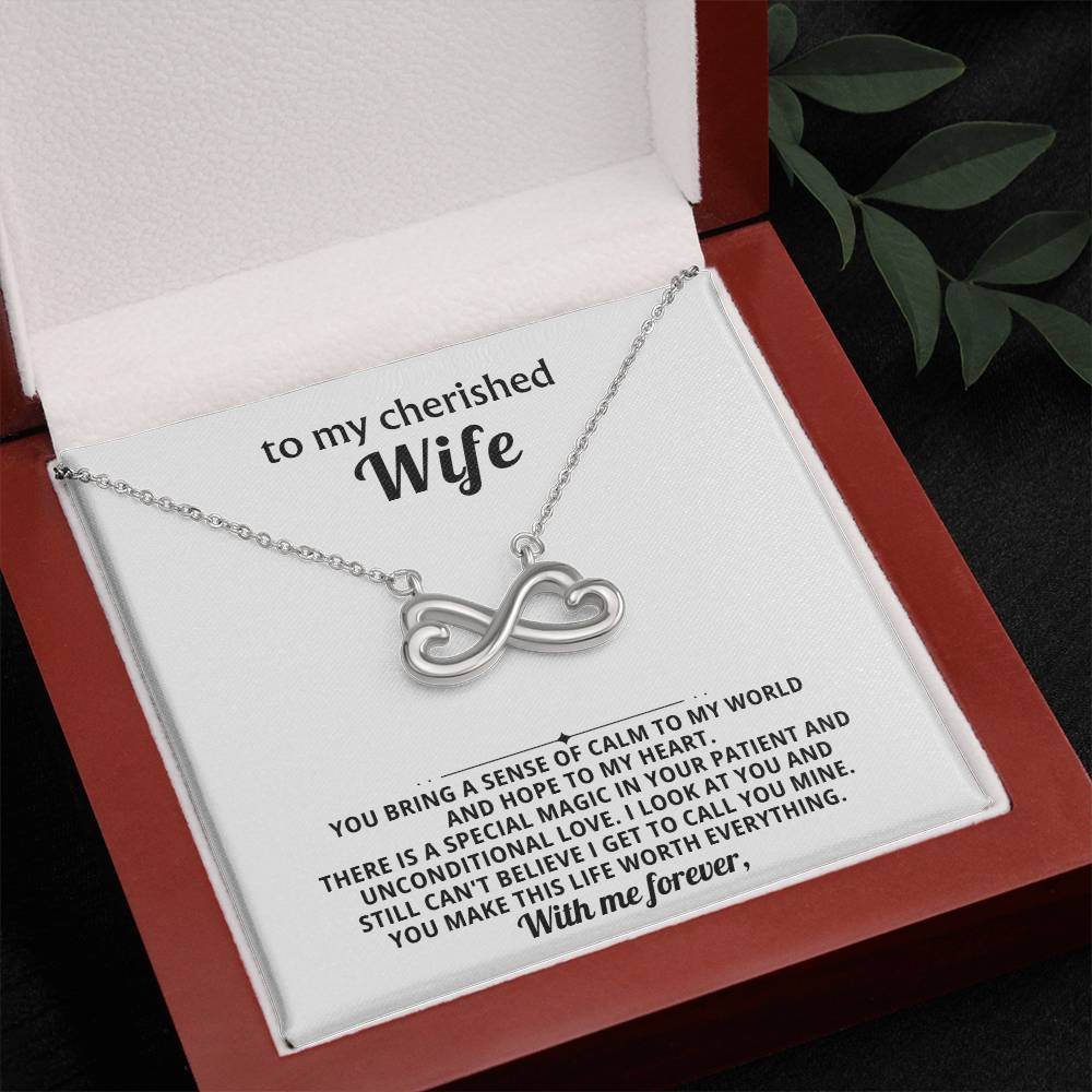 To My Wife Infinity Hearts Necklace Gift