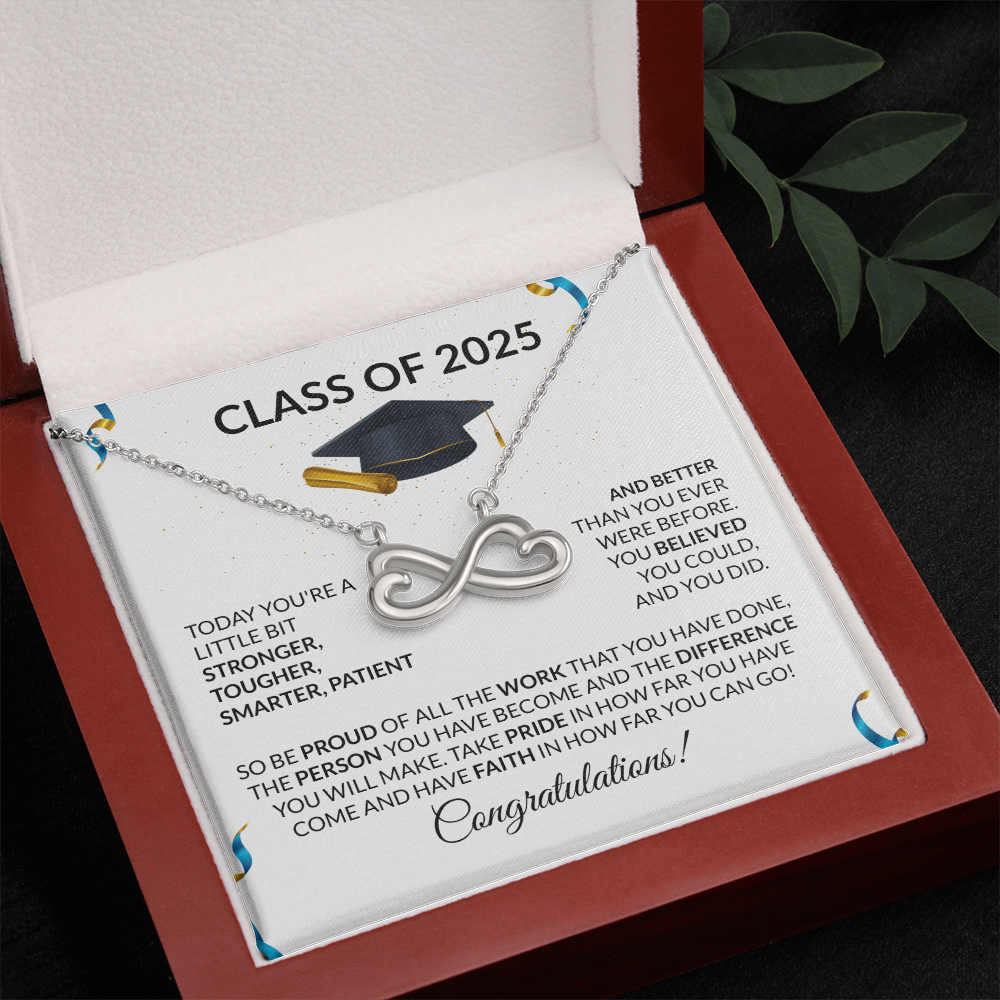 Class of 2025 Graduation Gift Necklace Infinity Hearts-[Heartfelt Family Gift]