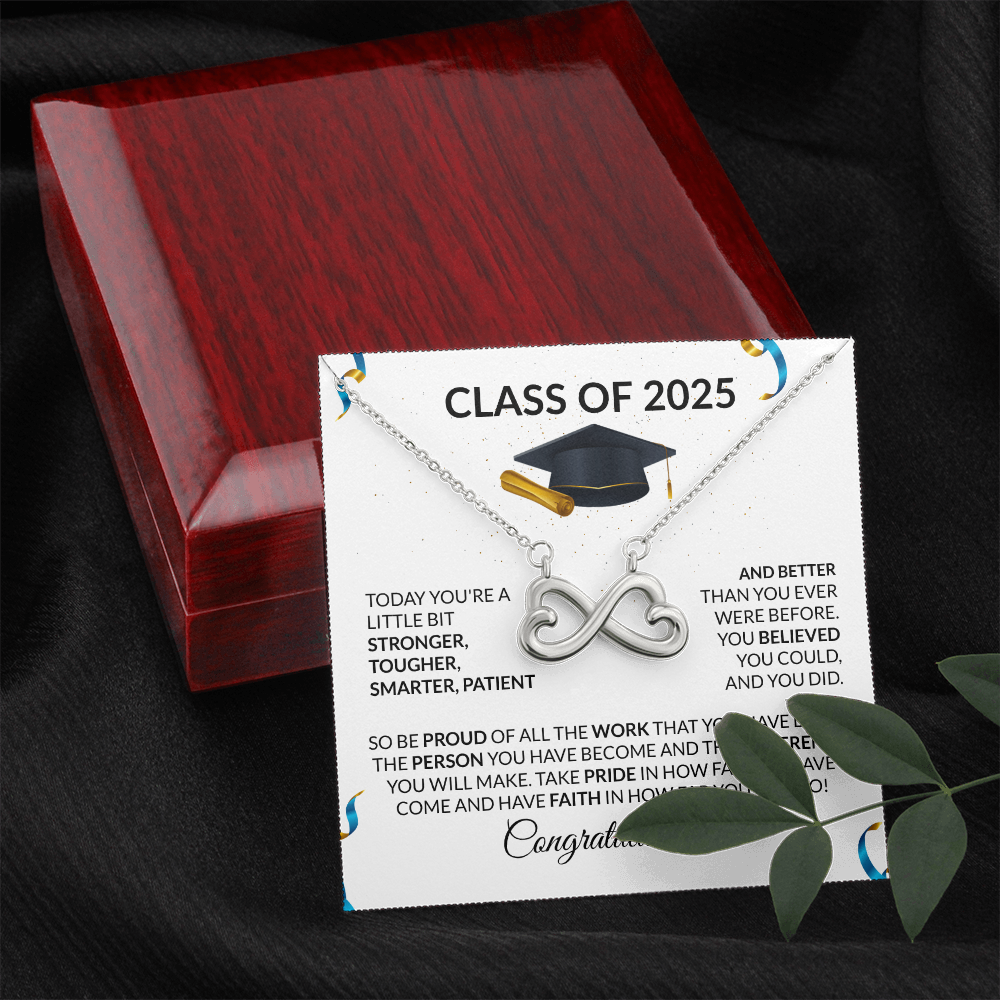 Class of 2025 Graduation Gift Necklace Infinity Hearts-[Heartfelt Family Gift]