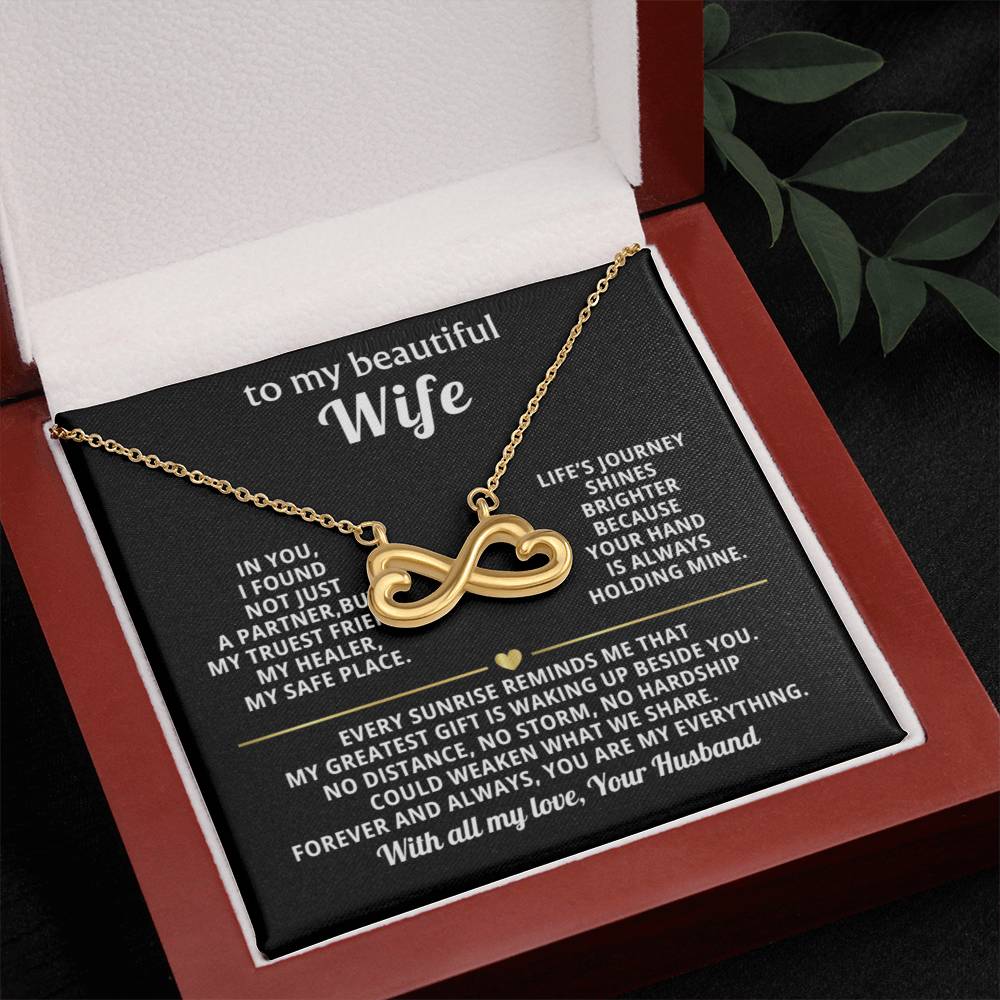 To My Wife Infinity Hearts Necklace Gift