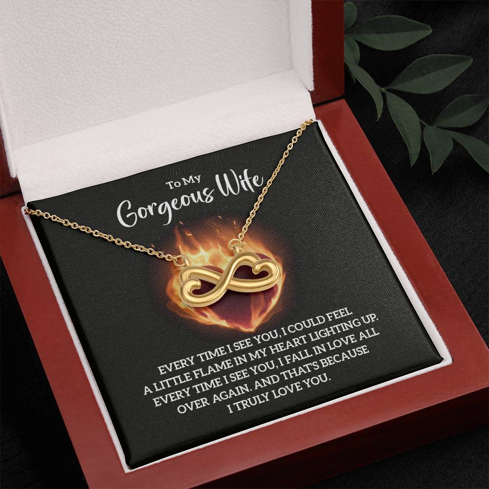 To My Gorgeous Wife endless love necklace-[Heartfelt Family Gift]