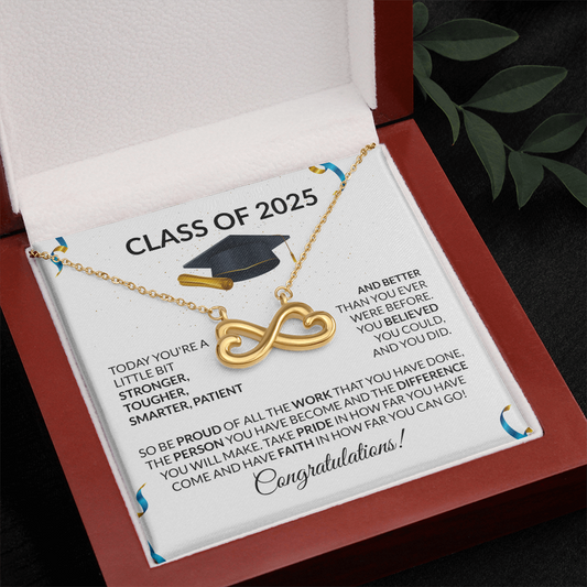 Class of 2025 Graduation Gift Necklace Infinity Hearts-[Heartfelt Family Gift]