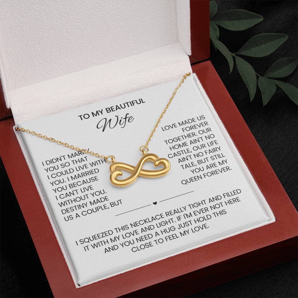 To My Wife Infinity Hearts Necklace Gift