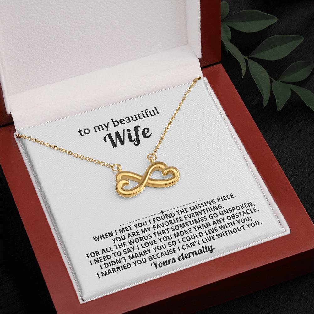 To My Wife Infinity Hearts Necklace Gift