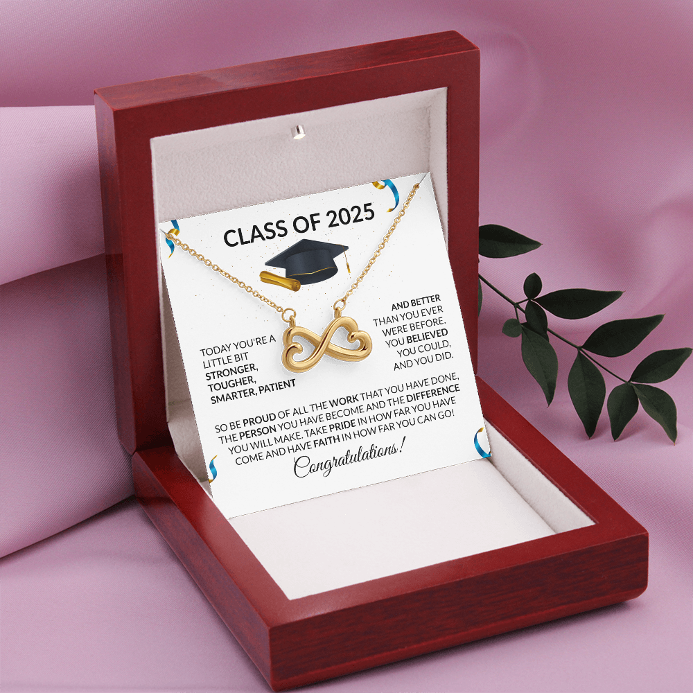 Class of 2025 Graduation Gift Necklace Infinity Hearts-[Heartfelt Family Gift]