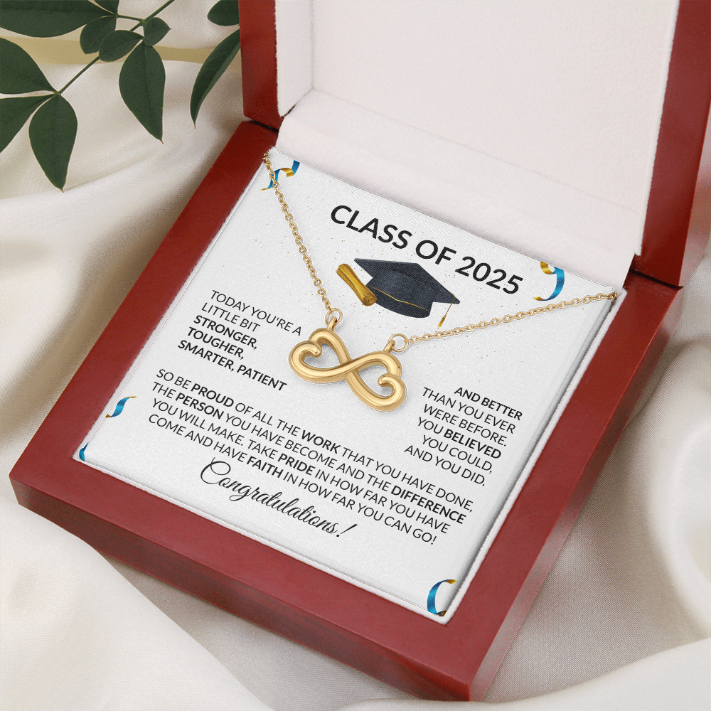 Class of 2025 Graduation Gift Necklace Infinity Hearts-[Heartfelt Family Gift]
