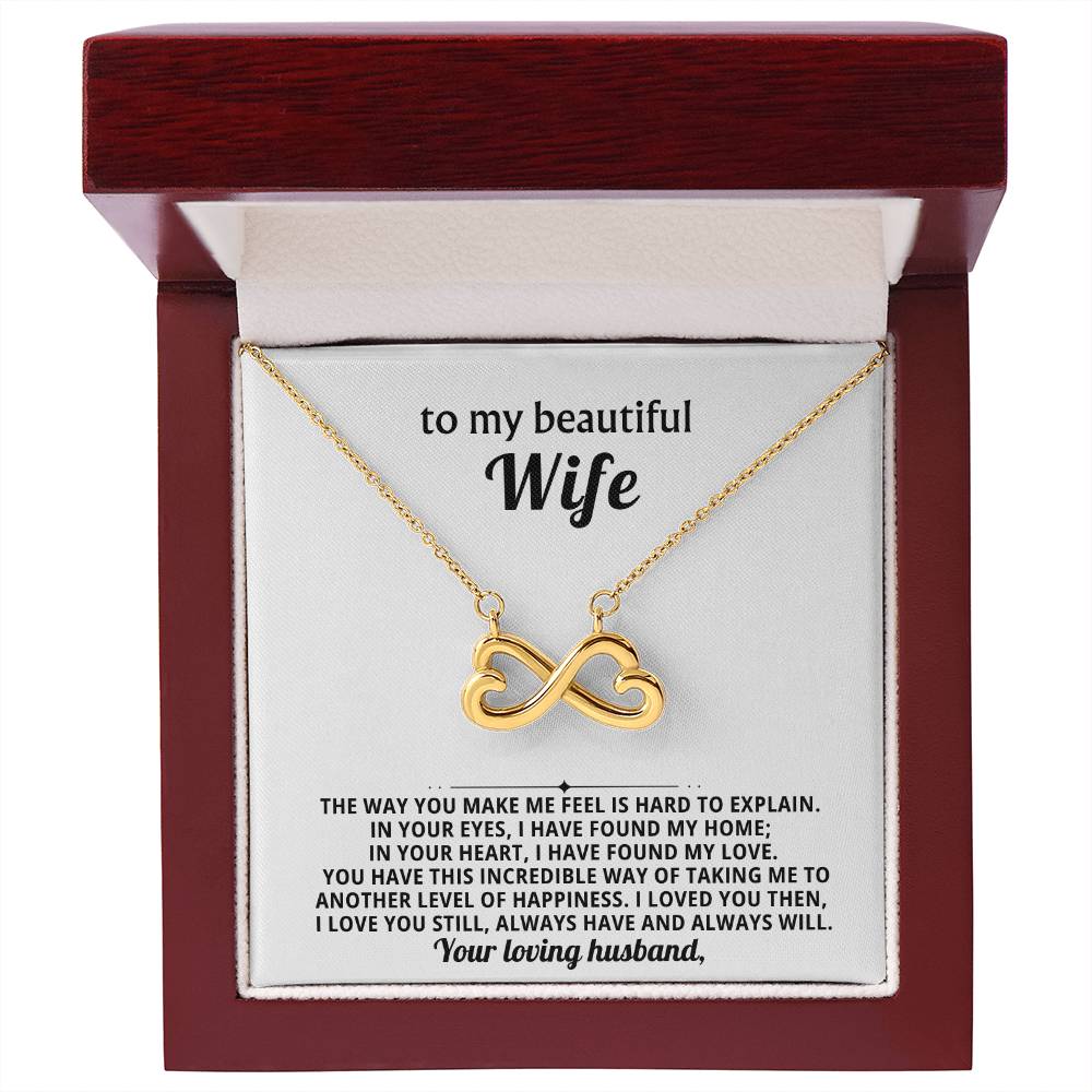 To My Wife Infinity Hearts Necklace Gift
