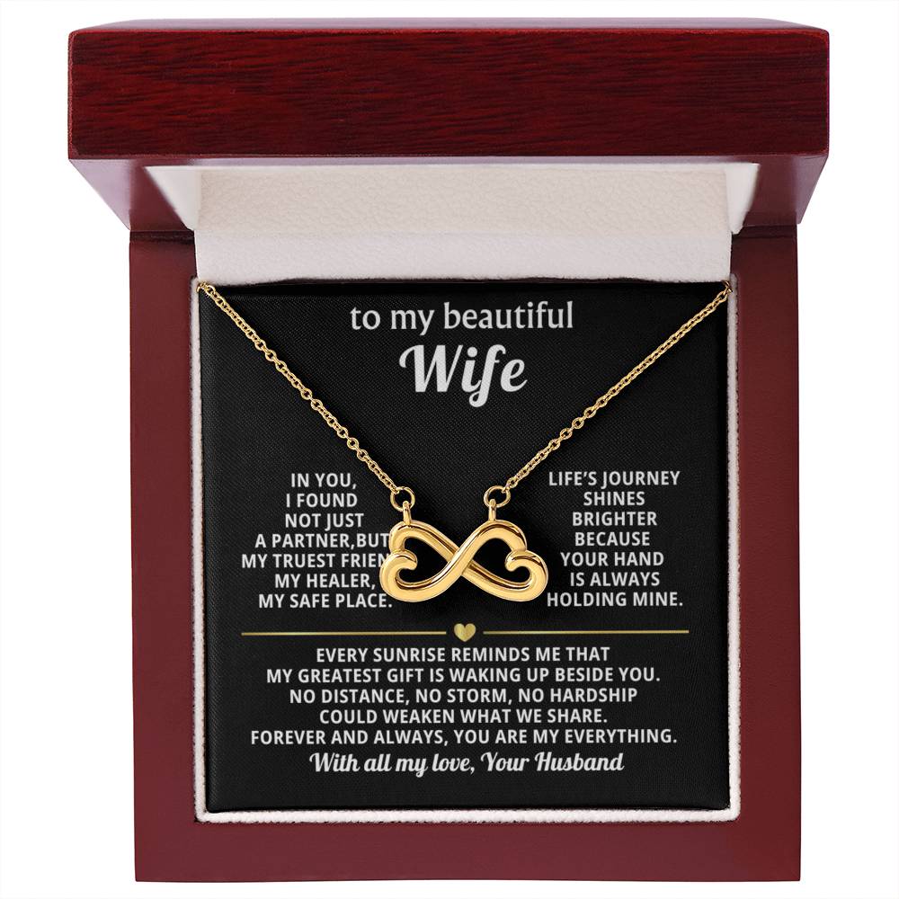To My Wife Infinity Hearts Necklace Gift