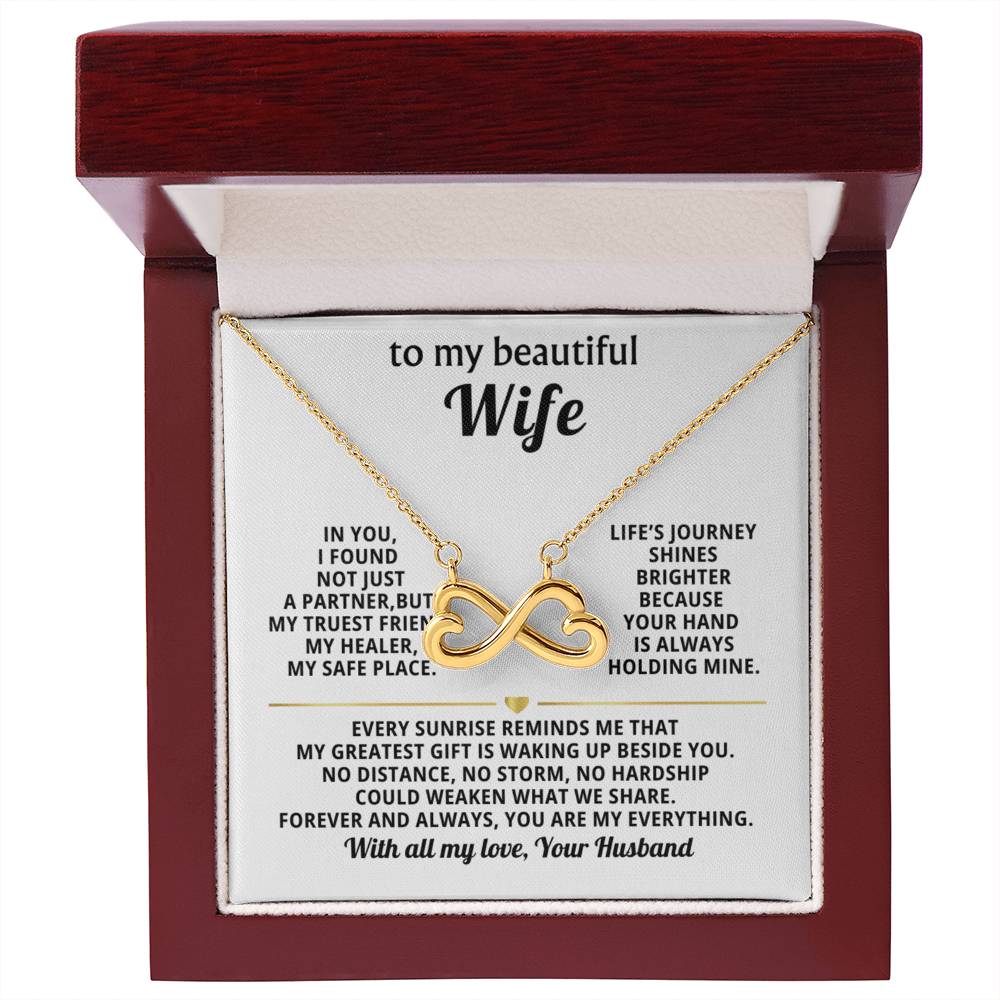 To My Wife Infinity Hearts Necklace Gift