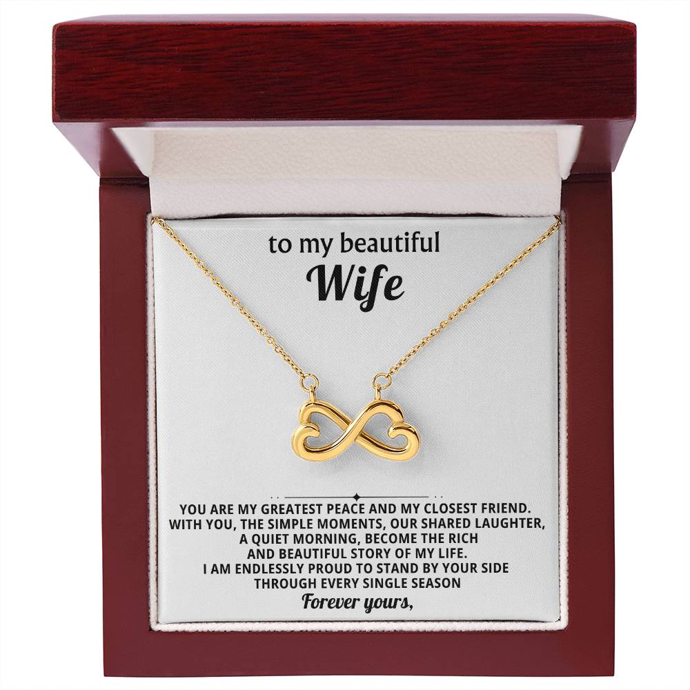 To My Wife Infinity Hearts Necklace Gift