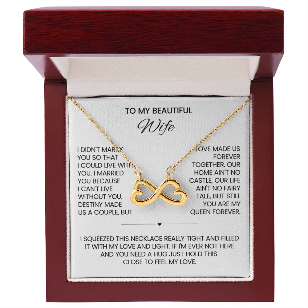 To My Wife Infinity Hearts Necklace Gift
