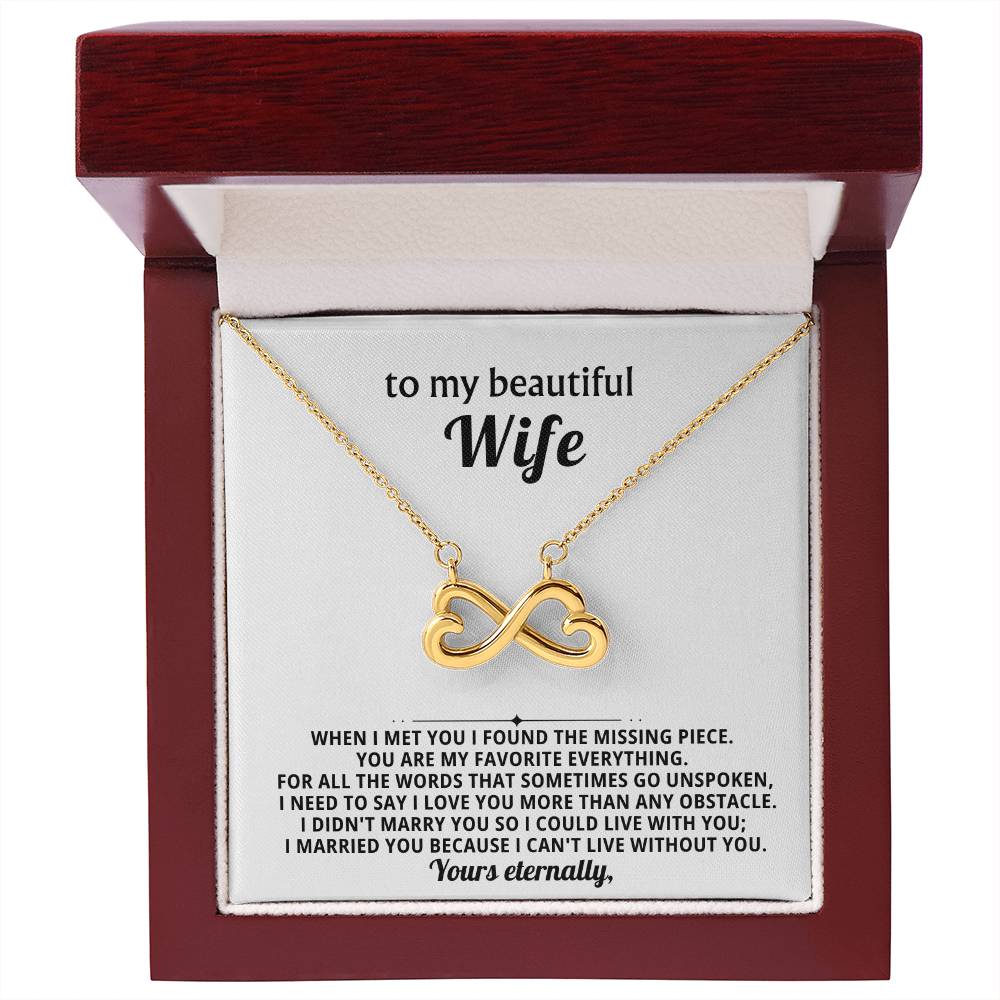 To My Wife Infinity Hearts Necklace Gift