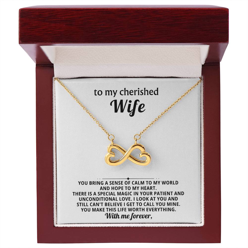 To My Wife Infinity Hearts Necklace Gift