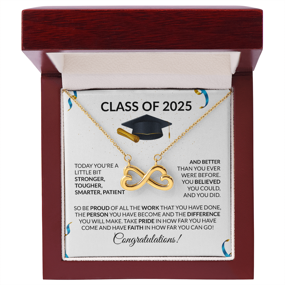 Class of 2025 Graduation Gift Necklace Infinity Hearts-[Heartfelt Family Gift]