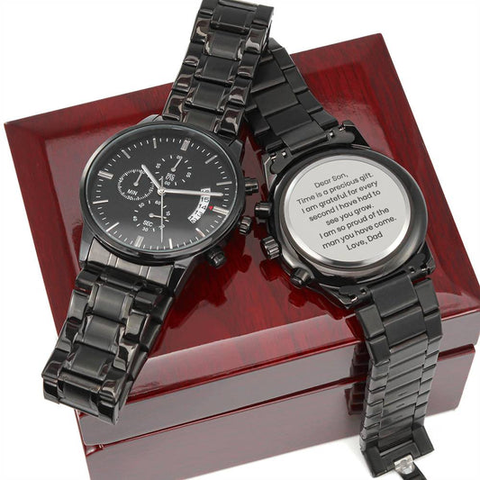 Custom Engraved Son from Dad Watch - Perfect Fathers Day Gift-[Heartfelt Family Gift]