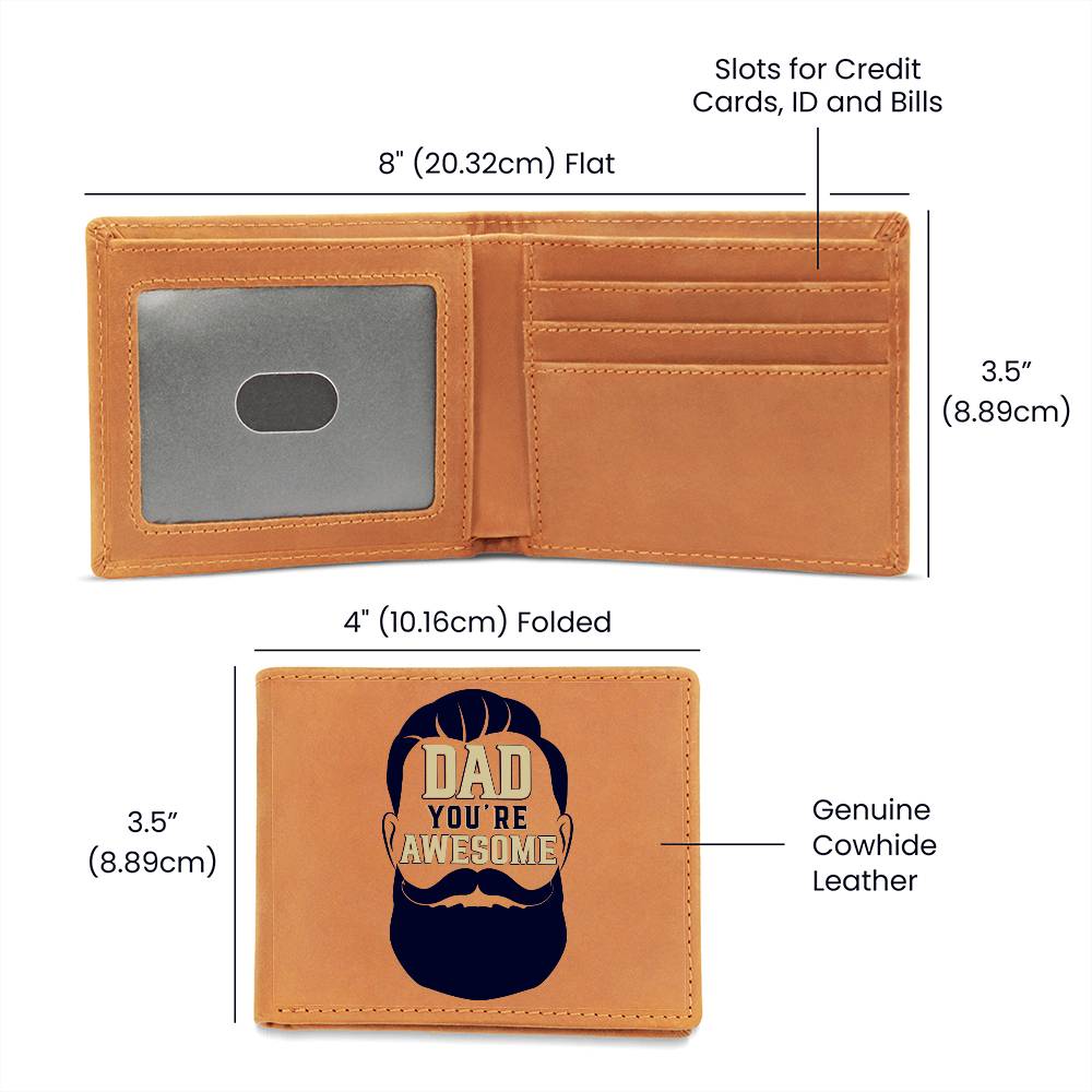 Dad Awesome Leather Wallet-[Heartfelt Family Gift]