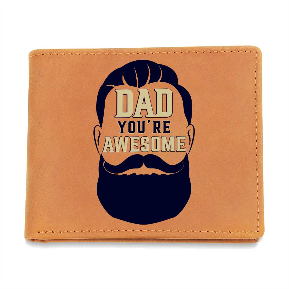 Dad Awesome Leather Wallet-[Heartfelt Family Gift]