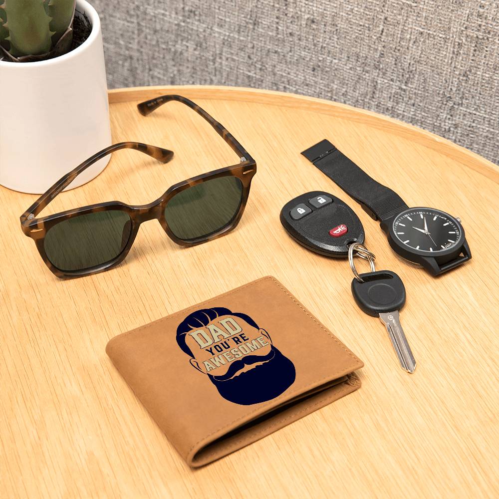 Dad Awesome Leather Wallet-[Heartfelt Family Gift]