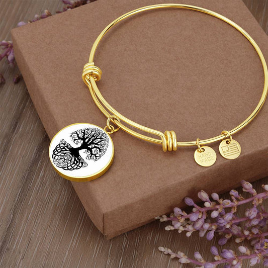 Tree of Life Personalized Bangle Bracelet-[Heartfelt Family Gift]