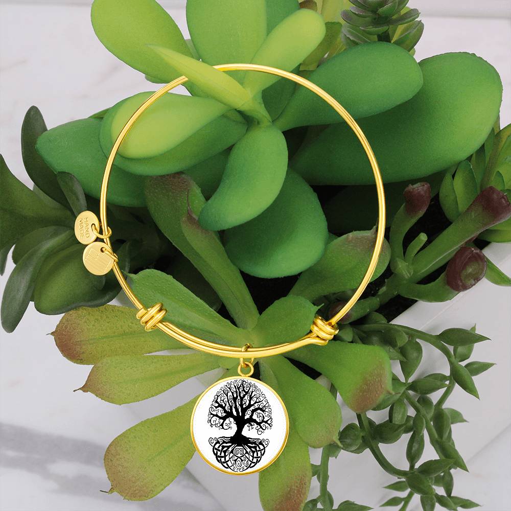Tree of Life Personalized Bangle Bracelet-[Heartfelt Family Gift]