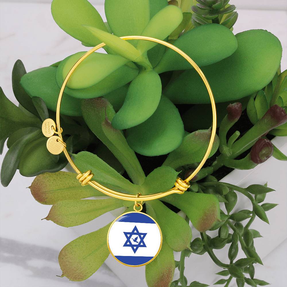 Prayers for Isreal  Engraved Bangle Bracelet-[Heartfelt Family Gift]