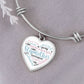 Stepmother  Heart Bangle Bracelet with Engraving-[Heartfelt Family Gift]