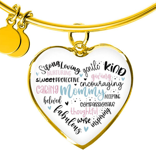 Mommy Bangle Bracelet with Engraving-[Heartfelt Family Gift]