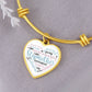 Stepmother  Heart Bangle Bracelet with Engraving-[Heartfelt Family Gift]