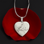 Cardinal Bird Heart Necklace