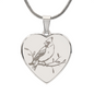 Cardinal Bird Heart Necklace