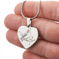Cardinal Bird Heart Necklace