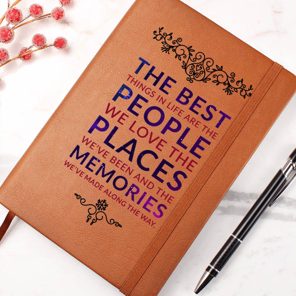 People Places Memories Leather Journal-[Heartfelt Family Gift]