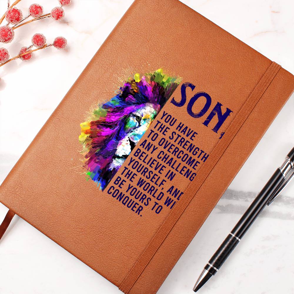 Son Strength Leather Journal-[Heartfelt Family Gift]