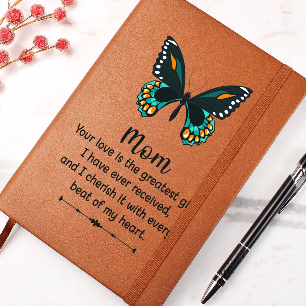 Mom Butterfly Leather Journal-[Heartfelt Family Gift]