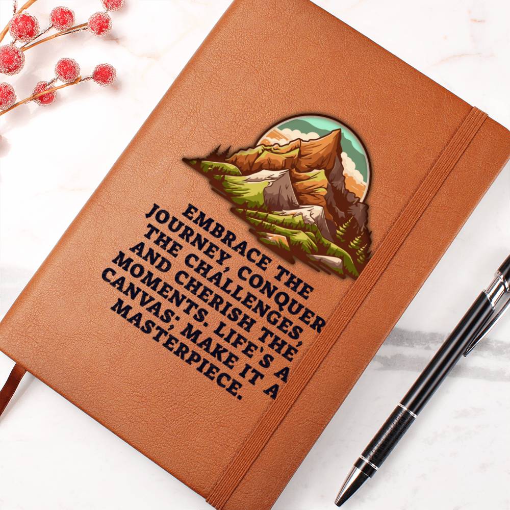 Embrace the journey Leather Journal-[Heartfelt Family Gift]