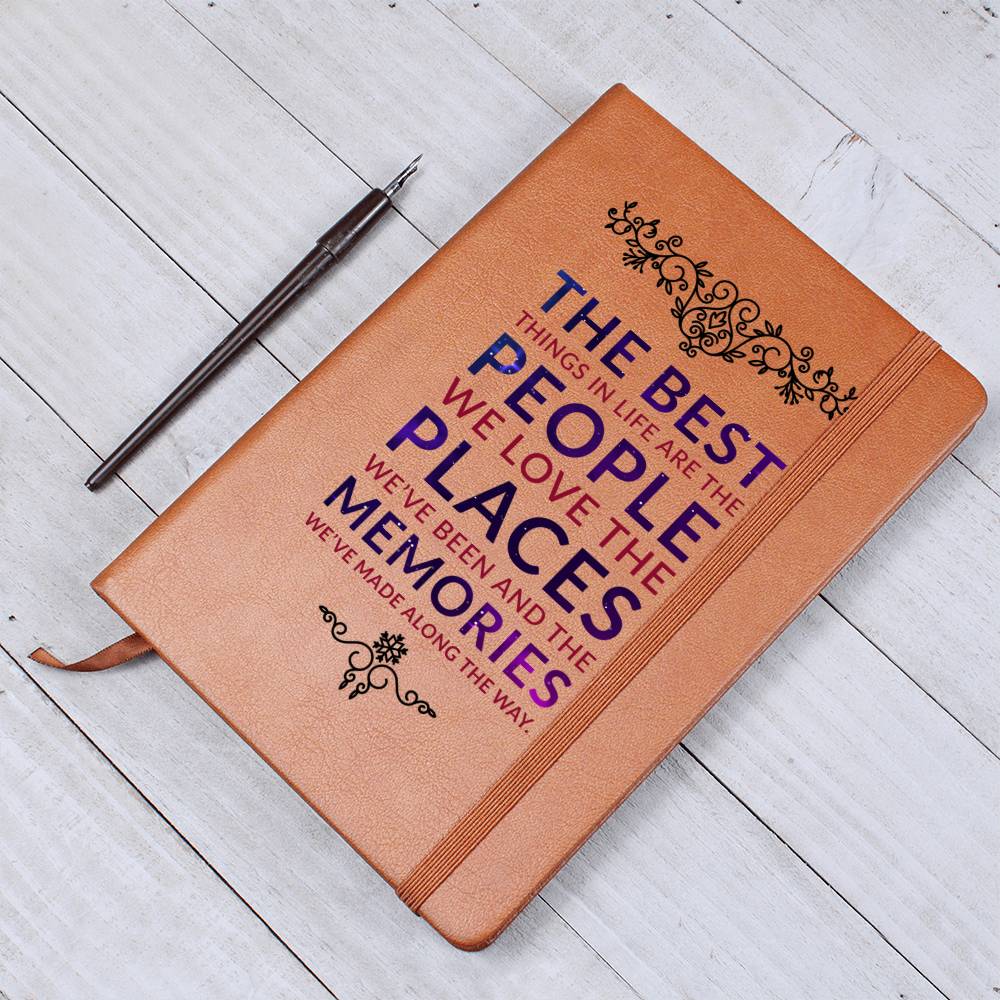 People Places Memories Leather Journal-[Heartfelt Family Gift]