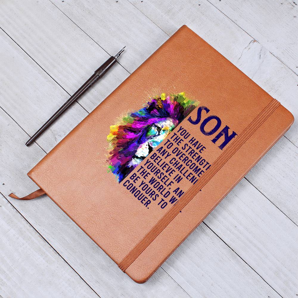 Son Strength Leather Journal-[Heartfelt Family Gift]