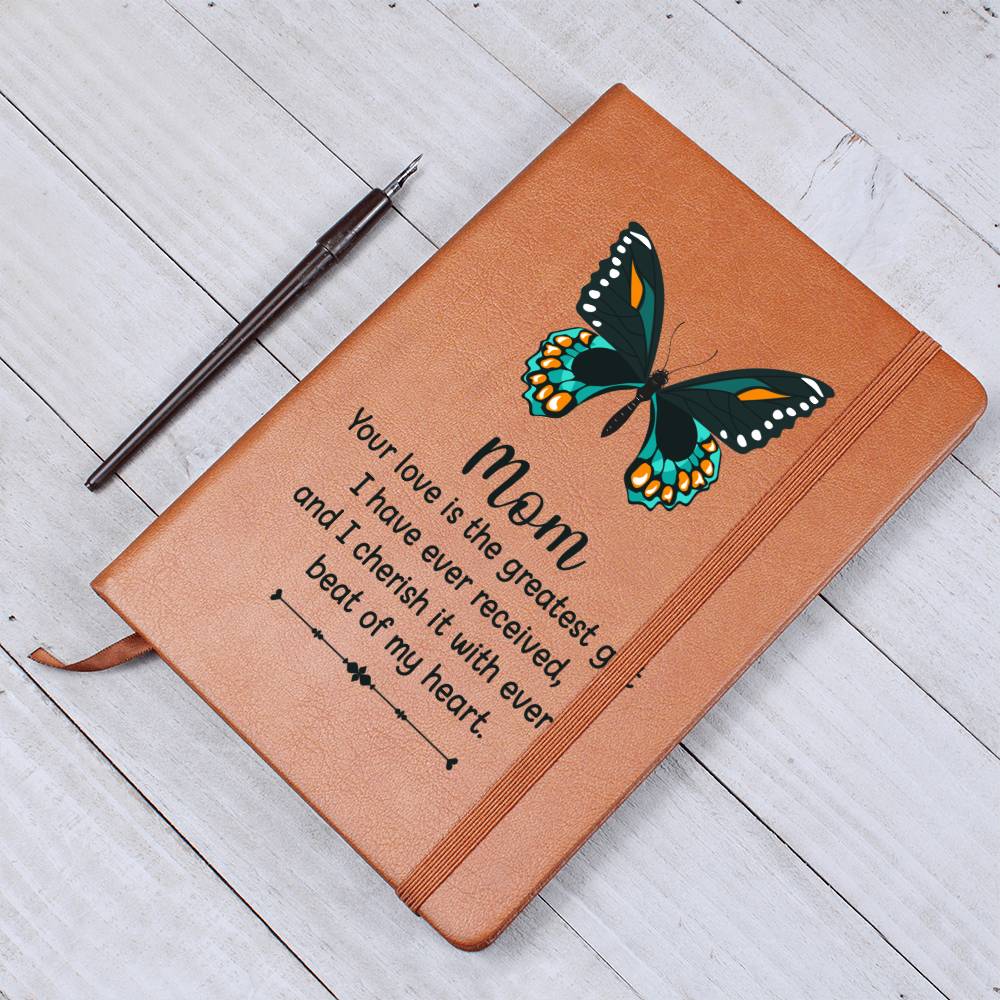 Mom Butterfly Leather Journal-[Heartfelt Family Gift]