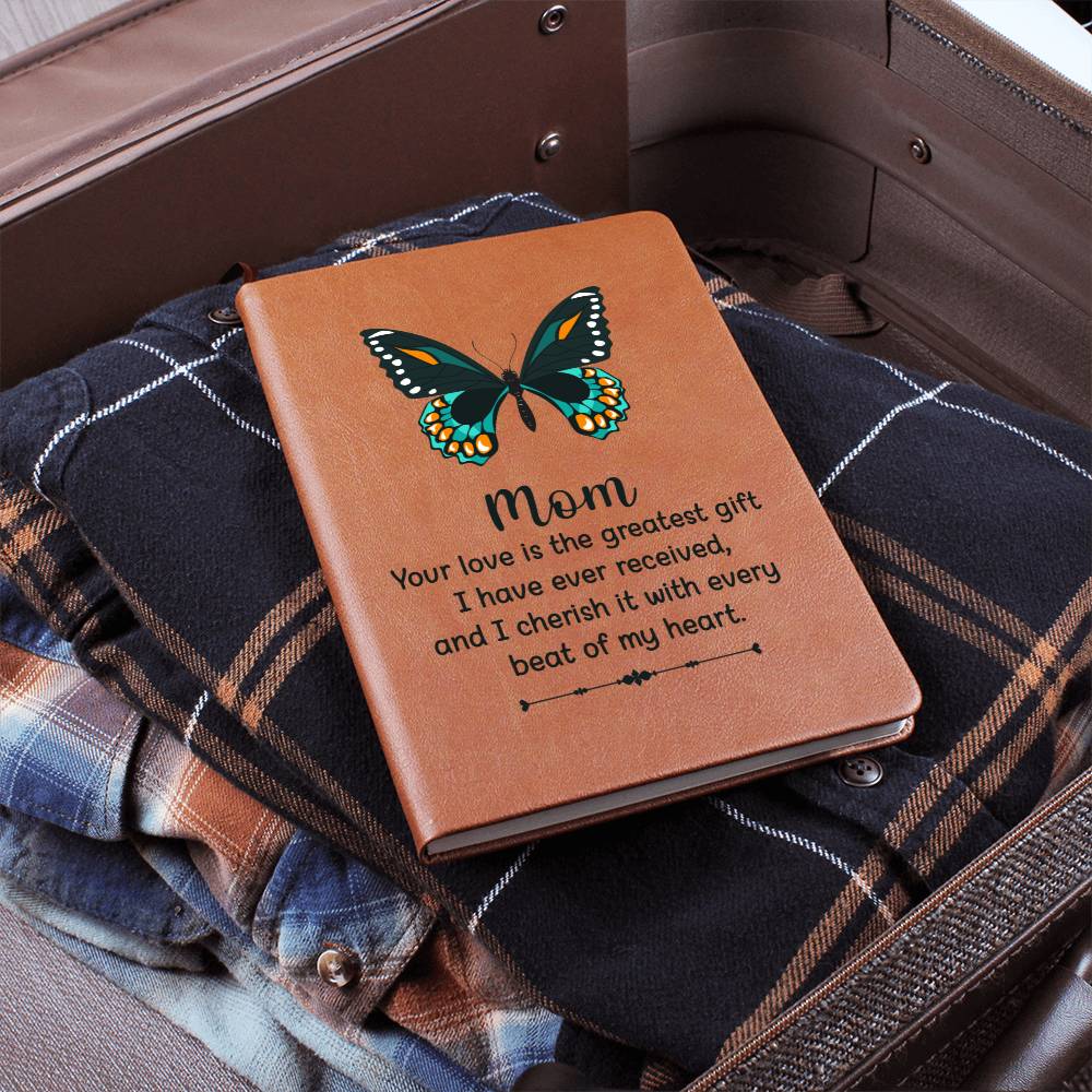 Mom Butterfly Leather Journal-[Heartfelt Family Gift]