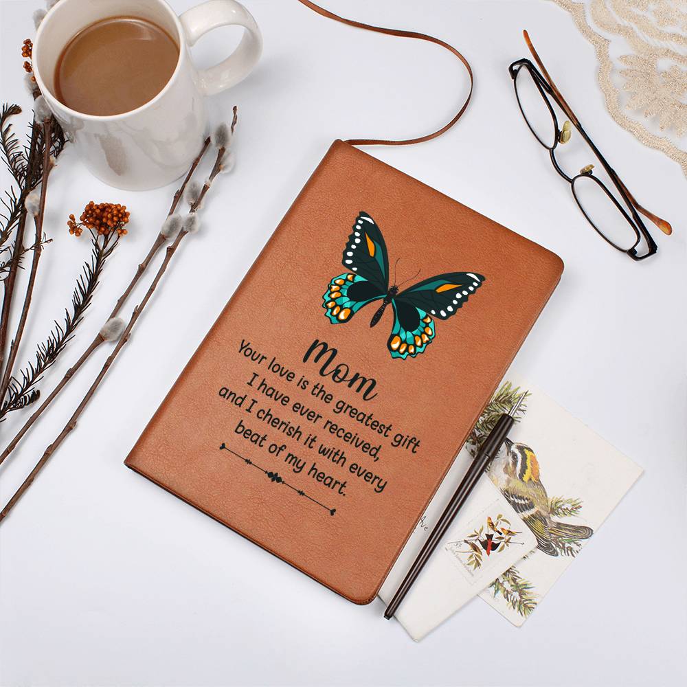 Mom Butterfly Leather Journal-[Heartfelt Family Gift]